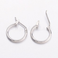 真鍮製フープピアス  ニッケルフリー  プラチナカラー  14x1.5mm&nbsp;X-EC261-NF