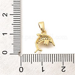 Brass Micro Pave Clear Cubic Zirconia Charms&nbsp;KK-Q040-03G-G