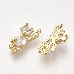 Brass Cubic Zirconia Charms&nbsp;KK-T035-117G