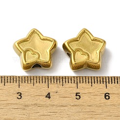 304ステンレススチールビーズ  ハートで主演  ゴールドカラー  16x14x6mm  穴：3mm&nbsp;STAS-I305-210G