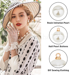 40Pcs 2 Colors Pearl Buttons Round Pearl Bridal Buttons&nbsp;FIND-DC0005-69