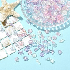 832Pcs 4 Colors Ocean Theme Transparent Acrylic Beads&nbsp;TACR-YW0003-39