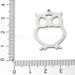 ステンレスペンダント201個  フクロウのチャーム  レーザー切断  ステンレス鋼色  29.5x22x1.5mm  穴：1.5mm&nbsp;SA-CBA9671-01P