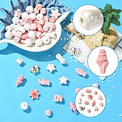手作りの陶器ビーズ  光沢釉の磁器  混合図形  8.5~20x8.5~16x6.5~11.5mm  穴：1.5~3mm&nbsp;PORC-YW0001-73