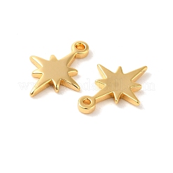 真鍮製チャーム  星のチャーム  18KGP本金メッキ  10.5x7.5x1mm  穴：0.8mm&nbsp;X-KK-F087-01G-01