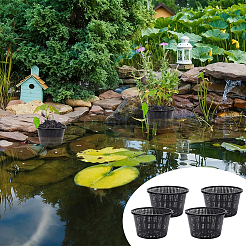PPプラスチック水耕栽培用植物バスケット  ブラック  215x131mm&nbsp;AJEW-WH0794-90