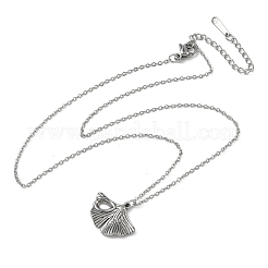 304 Stainless Steel Ginkgo Leaf Pendant Necklaces&nbsp;SA-CBA5A8D-05P