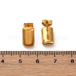 304ステンレススチールスタッドピアス  長方形  ゴールデン·ステンレス鋼色  12x7.5mm  12個/セット&nbsp;EJEW-C099-21GP