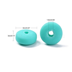 手作り樹脂粘土ビーズ連売り  ジュエリー工芸用品のDIY用  フラットラウンド  ミディアムターコイズ  6~7x3mm  穴：1.5mm  約113~116個/連  15.55インチ〜16.14インチ（39.5~41cm）&nbsp;X-CLAY-N008-008G