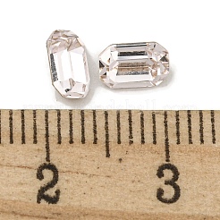 ガラスラインストーンカボション  フラットバック＆バックメッキ  多面カット  長方形  ロザライン  6x4x3mm&nbsp;RGLA-L029-18A-508