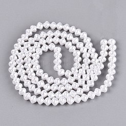 ABSプラスチックパール調ビーズ  ナゲット  ホワイト  8x7mm  穴：1.2mm  約2455個/500g&nbsp;PL-CBA8DB3-17