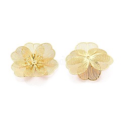 アイアン製ビーズキャップ  花  ゴールドカラー  34~36x34~36x4.5~7mm  穴：0.8~1mm&nbsp;IFIN-N013-04G
