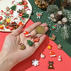 45個 15スタイル クリスマス 不透明樹脂カボション  混合図形  11~22.5x8~19x5~6.5mm  3個/スタイル&nbsp;RESI-YW0001-99