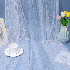 ポリエステル織物  服装アクセサリー  雪の結晶模様  ホワイト  1500mm&nbsp;DIY-WH20025-048A