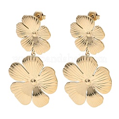 304 Stainless Steel Flower Dangle Stud Earrings&nbsp;EJEW-K268-70G