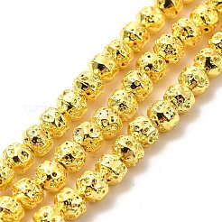 Electroplated Natural Lava Rock Beads Strands&nbsp;G-G984-08