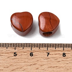 ナチュラルレッドジャスパーヨーロッパビーズ  ハートに大きな穴ビーズ  13x14.5~15x10.5~11mm  穴：5.5~5.6mm&nbsp;G-C269-01D