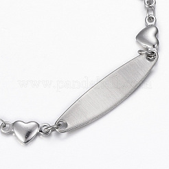Tarnish Resistant 304 Stainless Steel ID Bracelets&nbsp;BJEW-H520-11P