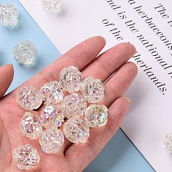 透明なアクリルビーズ  ABカラー  花  透明  18x16.5mm  穴：2.5mm&nbsp;X-TACR-S154-31C-205