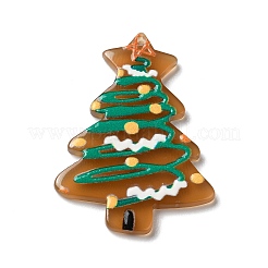 クリスマス樹脂ペンダント  クリスマスパーティーの装飾用の透明なチャーム  クリスマスツリー  39x28x2.5mm  穴：1mm&nbsp;LS-RESI-K019-09A