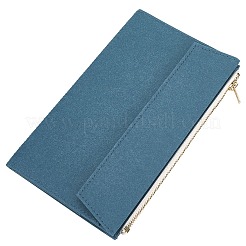 紙の請求書ジッパー付き保存袋  ファイルポケット  長方形  ダークターコイズ  205x120x6mm&nbsp;ABAG-WH20005-34A-03
