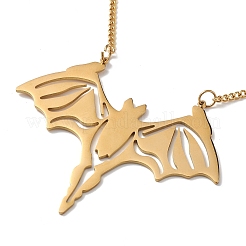2Pcs 2 Style 304 Stainless Steel Bat Pendant Necklaces Set&nbsp;NJEW-E092-01G