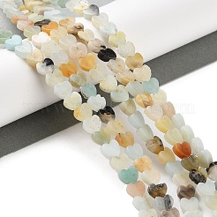 天然フラワーアマゾナイトビーズ連売り  ハート  6x6x3mm  穴：1mm  約69~71個/連  14.57''~14.96''（37~38センチメートル）&nbsp;G-M403-A34-02