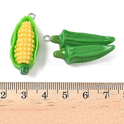 不透明樹脂ペンダント  野菜  プラチナ  17~36x14~22x7.5~13mm  穴：2mm&nbsp;CRES-D313-03P