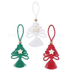 3Pcs Cotton Christmas Trees Pendant Decoration&nbsp;HJEW-JM03830