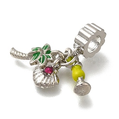 Rack Plating Alloy Rhinestone European Dangle Charms&nbsp;PALLOY-P307-18P