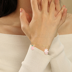 10Pcs 2 Colors 304 Stainless Steel Paperclip Chain Bracelets&nbsp;BJEW-BBC0001-21