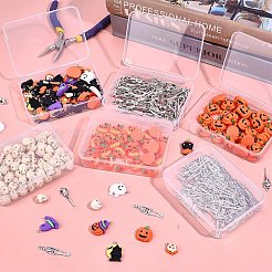 ヒンジ付き蓋付きPPプラスチックビーズ容器50個  長方形  ホワイトスモーク  7.5x10.5x2.5cm  内径：7x10のCM&nbsp;CON-DR0001-09