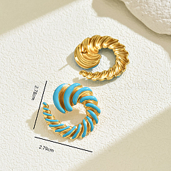 201 Stainless Steel Enamel Vortex Spiral Stud Earrings&nbsp;LD7600-4
