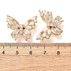 Brass Micro Pave Cubic Zirconia Beads&nbsp;KK-K422-12G-03
