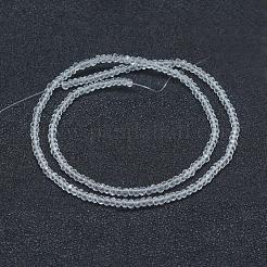 透明ガラスビーズ連売り  多面カット  ロンデル  透明  2.3~2.7x1.5mm  穴：0.5mm  約135~140個/連  26~27cm&nbsp;EGLA-J144-NA10