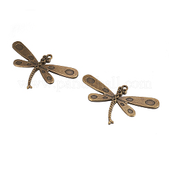 チベット風合金ビッグサイズペンダントトップ  トンボ  アンティークブロンズ  鉛フリー及びカドミウムフリーとニッケルフリー  61x35.5x3mm  穴：2mm&nbsp;PALLOY-A15628-AB-NF
