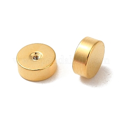 イオンプレーティング(IP) 304 ステンレススチール製イヤーナット  安全ネジフラットラウンドピアスバックキャッチ  18KGP本金メッキ  5x2mm  穴：0.8mm&nbsp;STAS-WH0042-02G