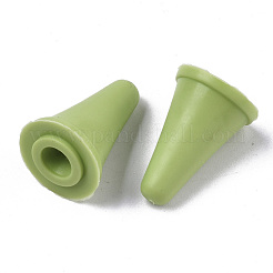 プラスチックDIY織りツール編み針キャップ  編み針ストッパ  黄緑  20x12mm  穴：2mm&nbsp;TOOL-R032-12mm-R032