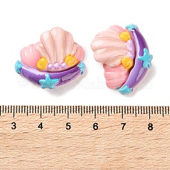 マリンシリーズ 樹脂カボション  シェル形状  ピンク  23x27x8mm&nbsp;CRES-Z012-01C