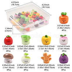 36Pcs 9 Styles Resin Vegetable Figurines Ornament&nbsp;DJEW-FS0001-02