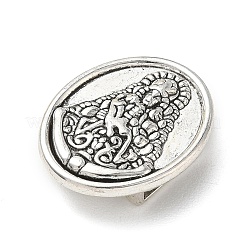 合金スライドチャーム  スライダービーズ  レザーコードブレスレット作り用  オーバル  アンティークシルバー  27x21x7mm  穴：12x3mm  約180個/1000g&nbsp;FIND-E051-11AS