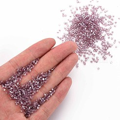ガラス竹ビーズ  透明色光沢  ロージーブラウン  2.5~3x2mm  穴：0.9mm  約15000個/ポンド&nbsp;SEED-S032-11A-116