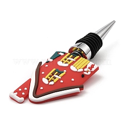 Christmas Theme Aluminium Alloy & PVC Wine Bottle Stoppers&nbsp;FIND-Q091-01G