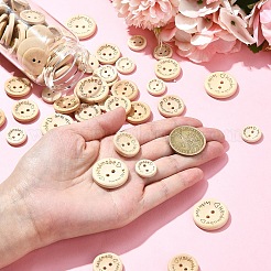 100Pcs 5 Styles Wooden Buttons&nbsp;BUTT-YW0001-03