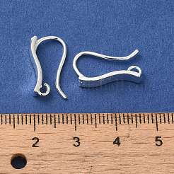 真鍮製イヤーワイヤー  ピアスフック  カン付き  銀  17x3mm  穴：1.5mm  ピン：0.8mm&nbsp;FIND-Z039-28P