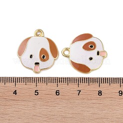 合金エナメルチャーム  カドミウムフリー＆鉛フリー  ゴールドカラー  犬チャーム  ペルー  22x20x2.5mm  穴：2mm&nbsp;ENAM-R149-05A-G