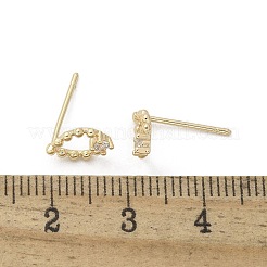 Brass Glass Stud Earrings&nbsp;EJEW-Q014-22G