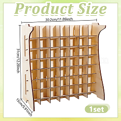 木製ペイント収納スタンド  長方形  ナバホホワイト  302x150x310mm&nbsp;AJEW-WH0270-896