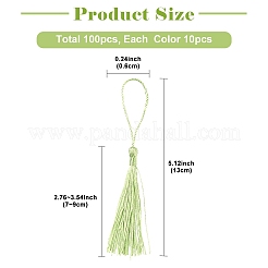 100Pcs 10 Colors Polyester Tassel Decorations&nbsp;OCOR-YW0001-21