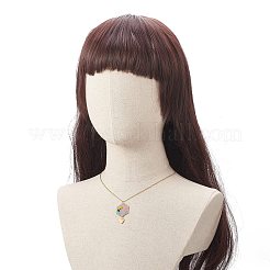 ガラスシード編み込み六角形フラミンゴペンダントネックレス  女性用ゴールデン 304 ステンレススチール ジュエリー  ゴールドカラー  17.72インチ（45cm）&nbsp;NJEW-MZ00014